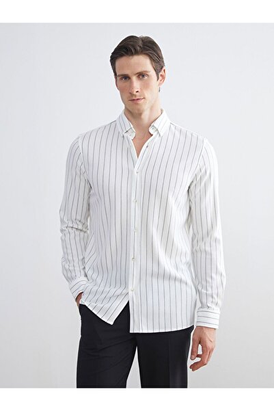 LC Waikiki LCW Vision Slim Fit Uzun Kollu Çizgili Erkek Gömlek
