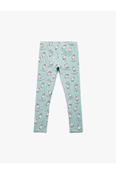Koton Μακρύ κολάν από βαμβάκι με ελαστική μέση με σχέδιο Unicorn