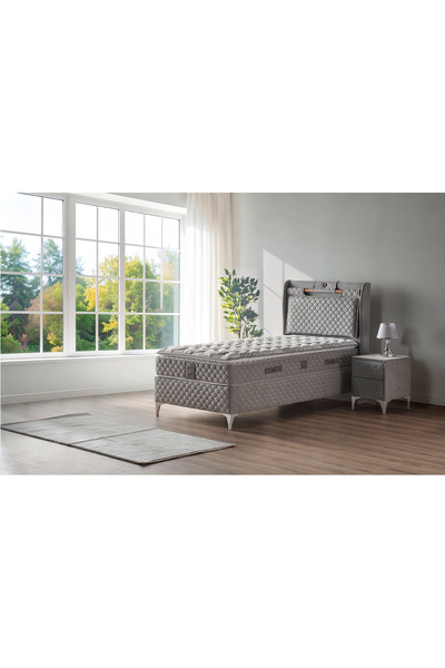 Mobilya Dükkanım Truva 90x190 Tek Kişilik Yatak, Baza, Başlık Seti