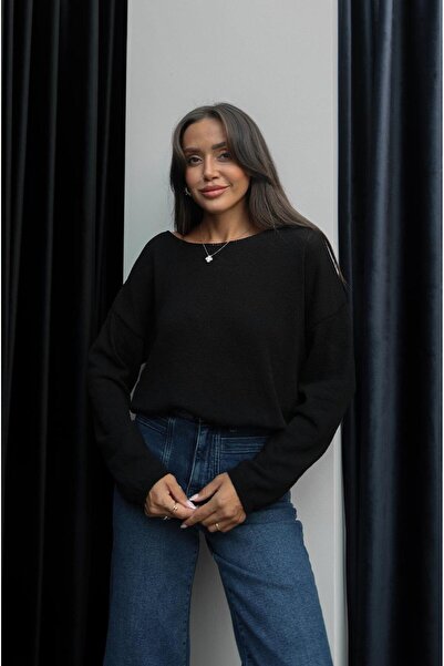 Havoş Μαύρο πλεκτό χωρίς ραφές Shire Collar