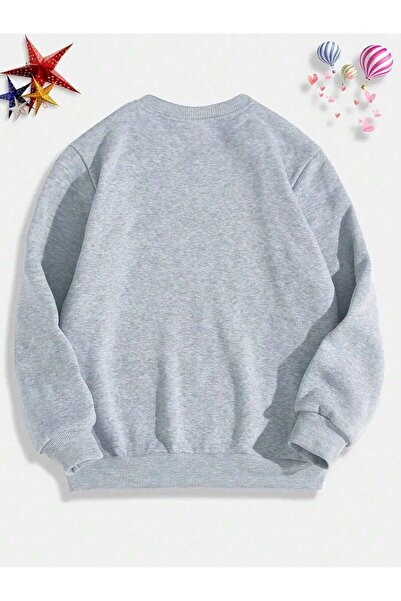 Mythologie Світшот Softball Girl - Сірий з принтом Oversize з шардоном та велосипедним коміром