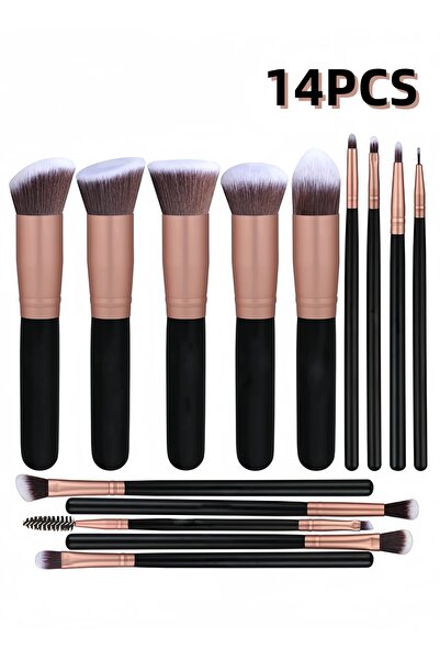 NIHAO Cytherea 14-Piece Multi-Use Makeup Brush Set - Rose Gold/Black & 63 Col...