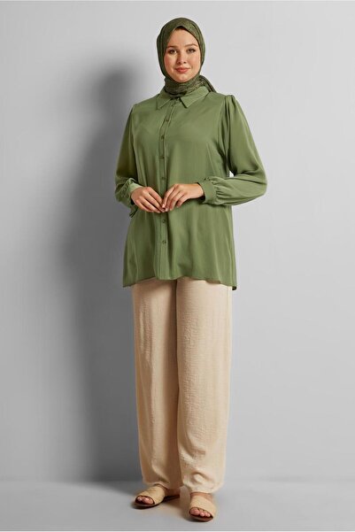 Alvina Shirt Collar Large Size Tunic 20750