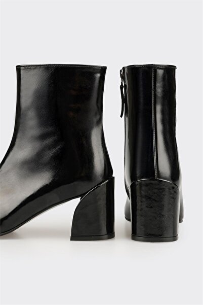 Elle Shoes Siyah Deri Kadın Klasik Bot