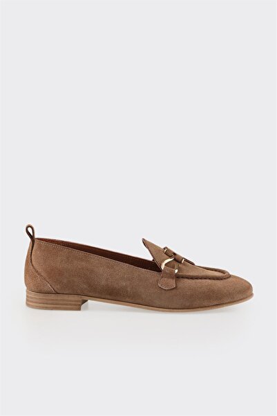 Elle Shoes Kahve Deri Kadın Loafer