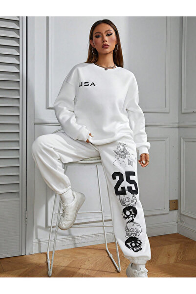 SeusCraft Usa 25 Skull Sweatshirt Pantaloni de trening Jogger - Set de trenin...