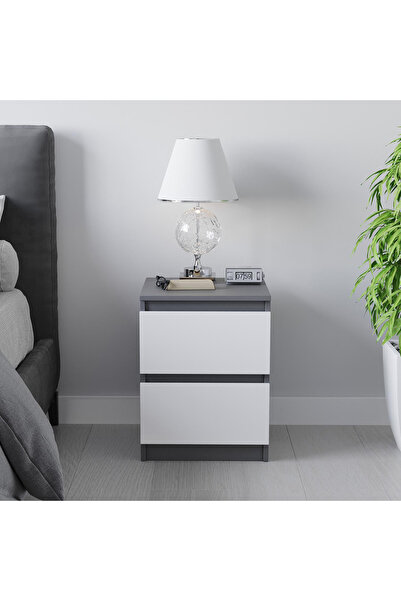 VariFurnx 40*40*55cm NightStand for Bedroom Rustic Side Table Simple Bedside End Table with 2 Storage Drawers