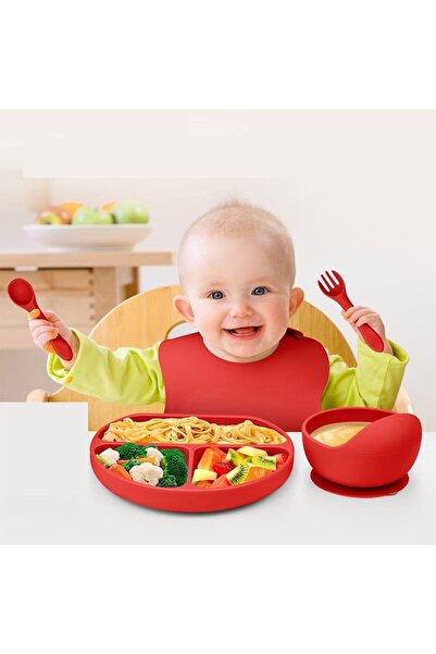 FONIX Σετ 5 Αξεσουάρ Φαγητού για Βρέφη και Παιδιά, Comando Kids, Κόκκινο