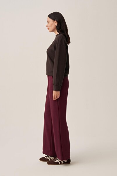 ALLDAY Burgundy-Soft Textured Palazzo Pants