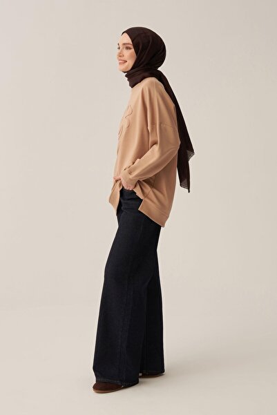 ALLDAY Φούτερ με απλικέ από βιζόν και βαμβάκι