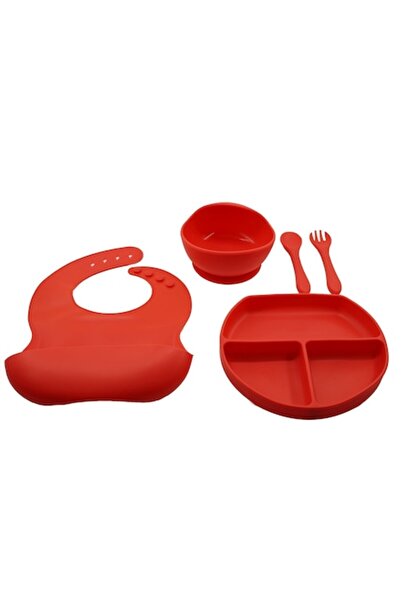 FONIX Σετ 5 Αξεσουάρ Φαγητού για Βρέφη και Παιδιά, Comando Kids, Κόκκινο
