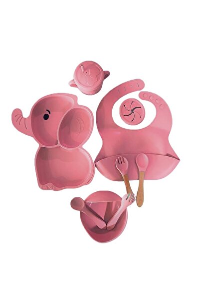 FONIX Σετ 10 αξεσουάρ βρεφικής τροφής και παιδικών αξεσουάρ, Commando Kids, σχέδιο ελέφαντα, ροζ