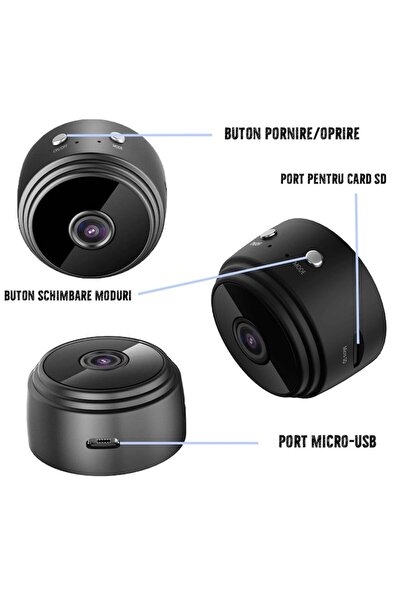 FONIX Camera Video Mini FONIX, WiFi, HD, 1080p, Protectie Sporita, Port Card microSD, Moduri multiple, Neg