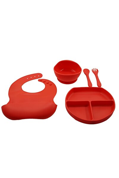 FONIX Σετ 5 Αξεσουάρ Φαγητού για Βρέφη και Παιδιά, Comando Kids, Κόκκινο