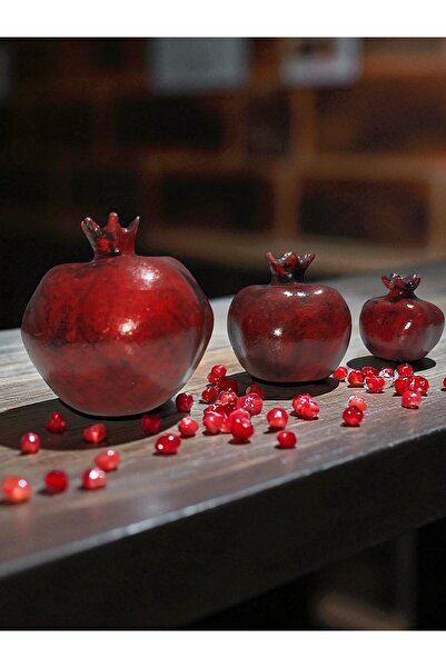 imosas 3’lü Dekoratif Nar Biblo – Bereket ve Şıklığın Simgesi