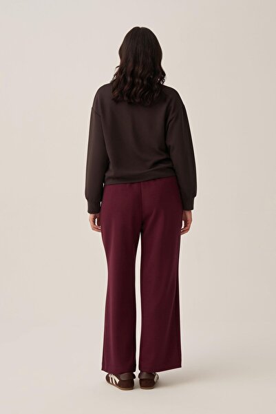 ALLDAY Burgundy-Soft Textured Palazzo Pants