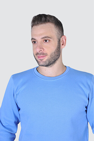 NİSANOĞLU TEKSTİL 20-10 2İP OPENEND AÇIK MAVİ 0 YAKA SWEATSHIRT