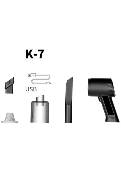 Flippy Portable Cordless Vacuum Cleaner, Flippy, Pistol Type K7, For Home and Car, USB Charging, 30 Min Aut