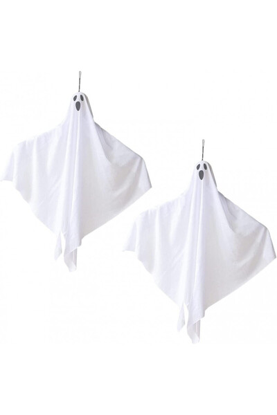 Buwenbuwen Set of 2 ghosts, textile, white, 60 x 65 cm