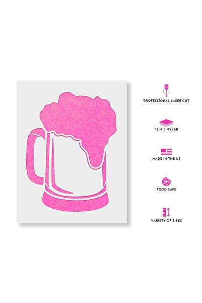 Maxrom Stencil Wall painting, plaster 0.7mm Beer Mug Reusable, model MXSP7213, 300 x 300 mm, 0.70mm