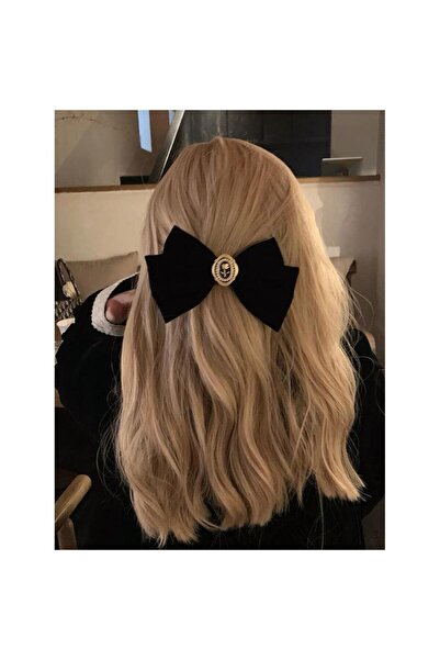 Pursehuit Φιόγκος μαλλιών, μαύρος, με vintage αξεσουάρ, Athanasia C10