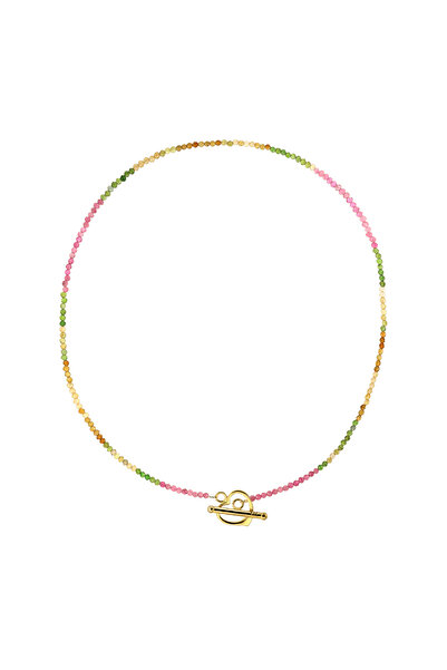 ohmygod jewelry Colier de primăvară - Argint placat cu aur și turmalină