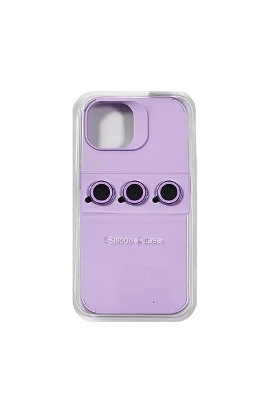 Flippy Liquid Silicone Case for Apple iPhone 14 – Microfiber Interior, Purple