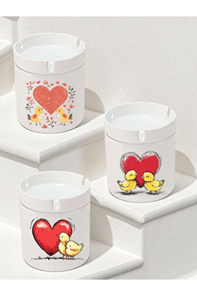 lili hediyelik Modele de scrumiere cu tematică Hearted Chick din 3 piese - Sc...