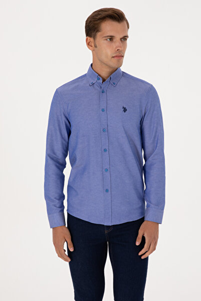 U.S. Polo Assn. Erkek Saks Uzun Kollu Basic Gömlek 50316723-VR032