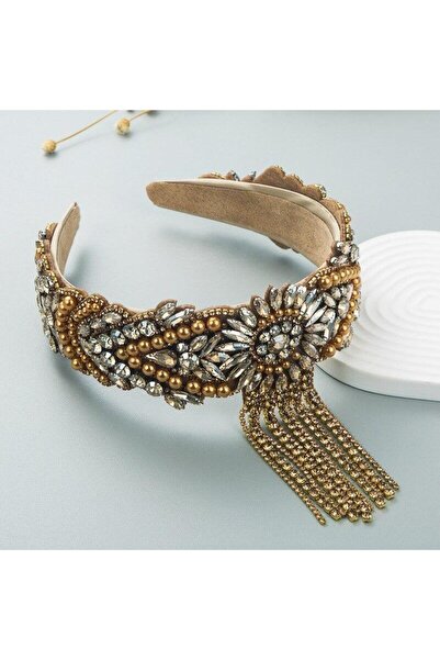 Pursehuit Bentiță maro, cu pietre și franjuri, Mitzi C1