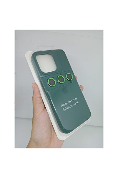 Flippy Liquid Silicone Case for iPhone 13 Pro, Microfiber Interior, Phosphorescent Camera Lens, Gree