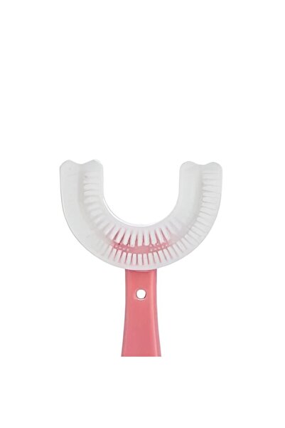 Flippy Flippy U-Shaped Toothbrush for Children 6-12 Years Old, Soft Bristles, 12 cm, Heart Pattern, Pink