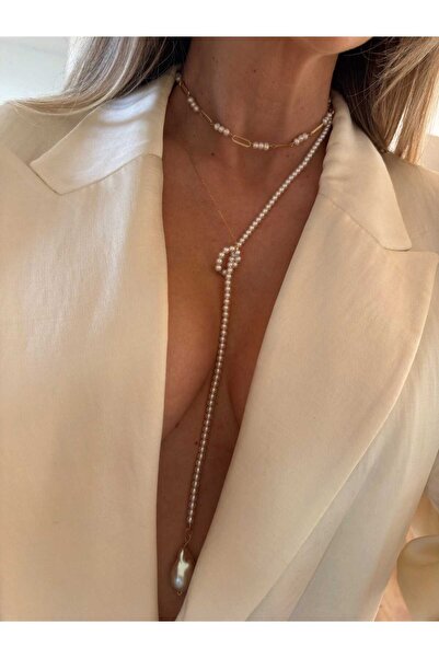 ohmygod jewelry 925 Argint Colier din argint placat cu aur galben si perle de cultura – Arina