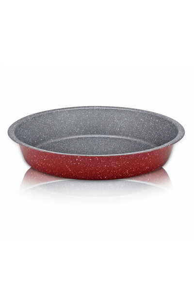 rosberg Premium Baking Tray RP51222RR28, 28 cm, Marble Coating, Red