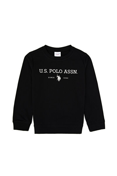 U.S. Polo Assn. Erkek Çocuk Siyah Bisiklet Yaka Sweatshirt 50313900-VR046