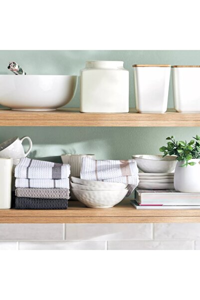 Generic Washed Waffle 2-Piece Kitchen Towel Set - 45x65 cm