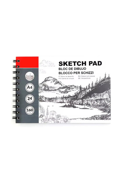 Share the Love دفتر رسم A4 - 24 ورقة، ورق رسم ناعم 160 جرام لكل متر مربع، دفتر رسم فني