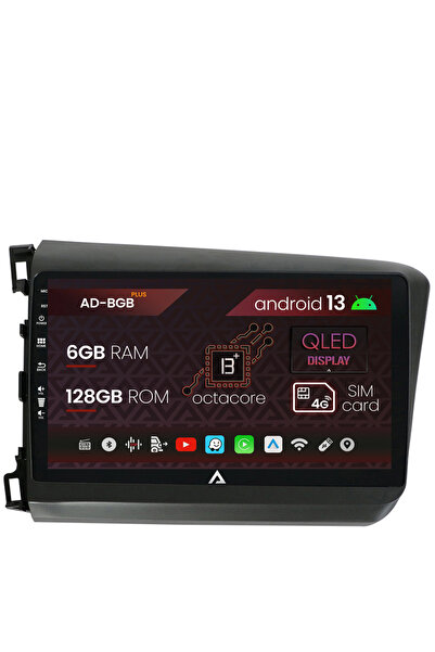 AutoDrop Navigatie Honda Civic (2012-2015), Android 13, B-Octa / 6GB + 128GB, 9"