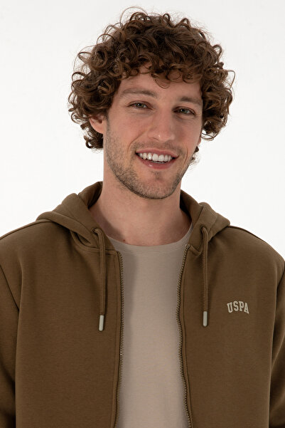 U.S. Polo Assn. Erkek Regular Fit Haki Şardonlu Örme Hırka 50313755-VR027