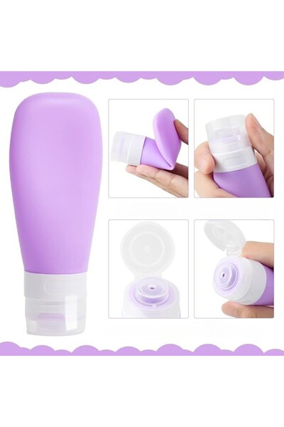 Flippy Portable Silicone Travel Bottle, Flippy, 90mL, Purple