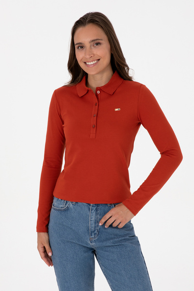 U.S. Polo Assn. Women's Tile Basic Polo Neck Sweatshirt 50313593-Vr031