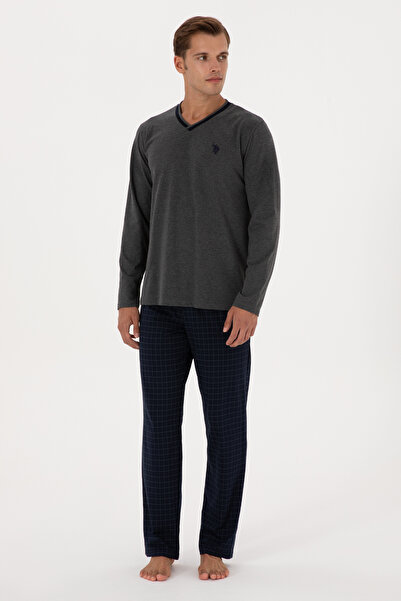 U.S. Polo Assn. Erkek Antrasit Melanj Pijama Takımı 50318616-VR081