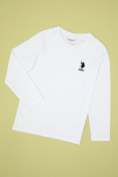 U.S. Polo Assn. Boy's White Basic Crew Neck Sweatshirt 50314002-Vr013