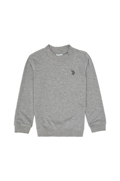U.S. Polo Assn. Erkek Çocuk Gri Melanj Basic Bisiklet Yaka Sweatshirt 5031497...