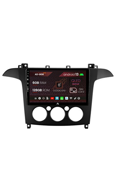 AutoDrop Navigatie Ford S-MAX (2006-2015) Clima Manuala, Android 13, B-Octa/6...