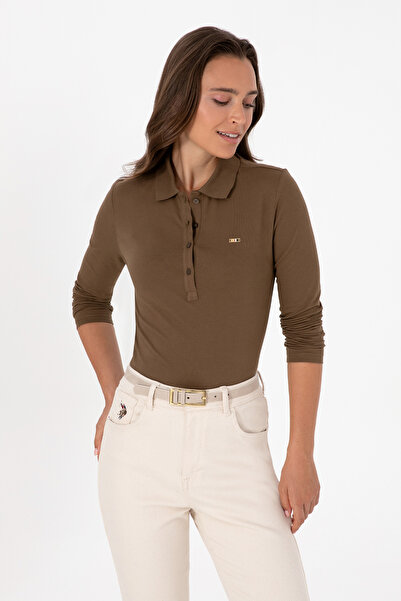U.S. Polo Assn. Γυναικείο Φούτερ Χακί Basic Polo Collar 50313593-VR027