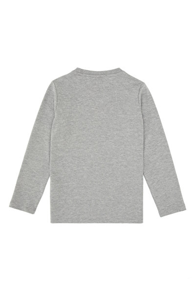 U.S. Polo Assn. Boy's Gray Melange Basic Crew Neck Sweatshirt 50314002-Vr086