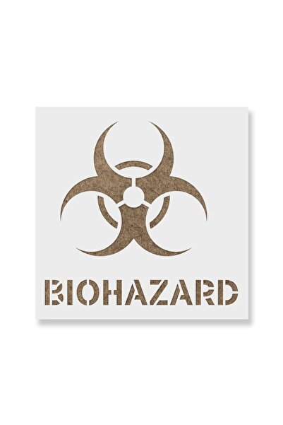 Maxrom Sablon Perete vopsire, tencuiala 0.7mm Biohazard Symbol Refolosibil, model MXSP7217, 800 x 800 mm, 0