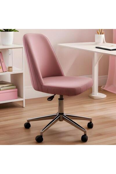 SEZBİL Ofis Ders Çalışma Çok Amaçlı Poliüretan Krom Ayaklı Ergonomik 360 Dere...