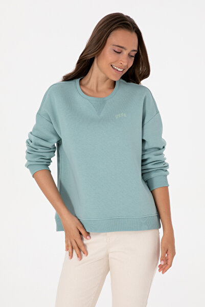 U.S. Polo Assn. Kadın Mint Şardonlu Bisiklet Yaka Basic Sweatshırt 50313586-V...